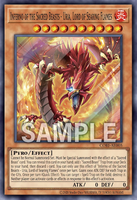 CORI-AE005 (SR)Inferno of the Sacred Beasts - Uria, Lord of Searing Flames