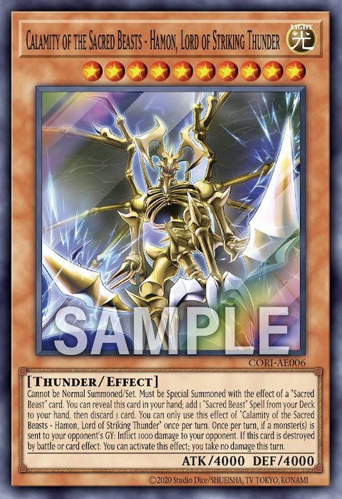 CORI-AE006 (SR)Calamity of the Sacred Beasts - Hamon, Lord of Striking Thunder