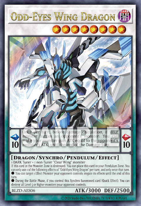 BLZD-AES06 (UR)Odd-Eyes Wing Dragon(霸王白龍 異色眼翼龍)