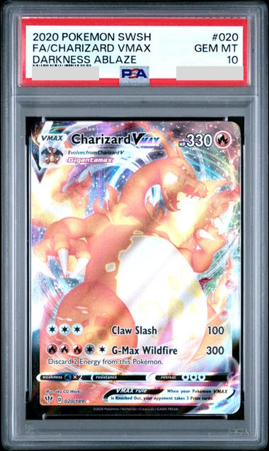 PSA10 2020 POKEMON SWORD & SHIELD DARKNESS ABLAZE #020 FA/CHARIZARD VMAX DARKNESS ABLAZE