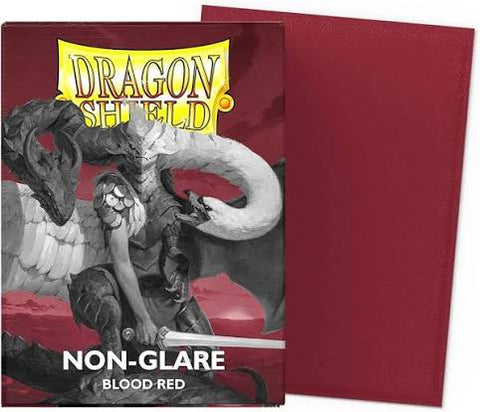 Dragon Shield 100 - Standard Deck Protector Sleeves - Matte Non-Glare - Blood Red - AT-11824