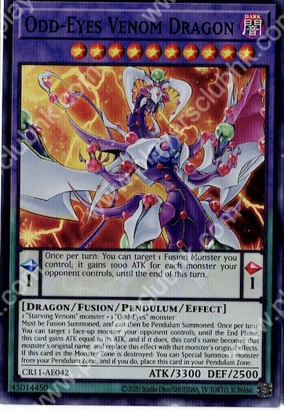 CR11-AE042 (SR)Odd-Eyes Venom Dragon(霸王紫龍 異色眼毒龍)