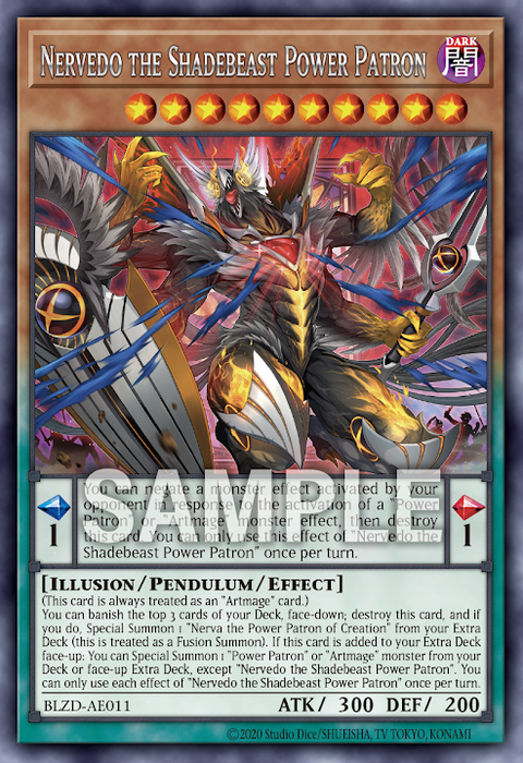 BLZD-AE011 (R)Nervado the Shadebeast Power Patron(獄神影獸 涅魯韋德)